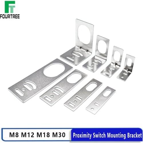 90/180 Degrees Bracket Mount For M8/M12/M18/M30 Proximity Sensors Switch Support Cylinder Fixing Bracket L-Shaped