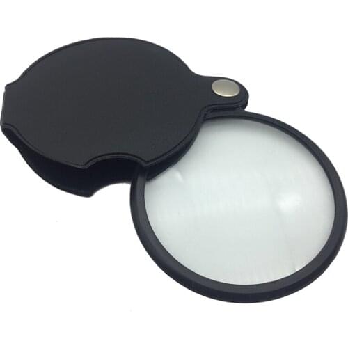 Mini Pocket Magnifier Lightweight Foldable Magnifying Glass Reading Maps Menus Documents Glass leatherette Cover
