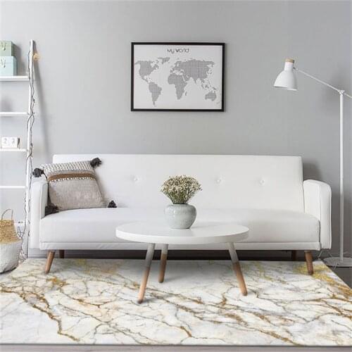 Fashion European and American Imitation White Gold Marble Bedroom Living Room Kitchen Floor Mat Carpet Customization