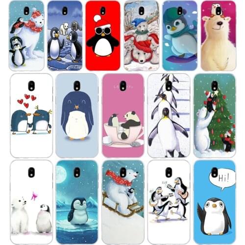 271H Lovely Penguin Polar Bear Soft Silicone Tpu Cover phone Case for Samsung j3 j5 j7 2016 2017 a3 2016 a5 2017 a6 2018