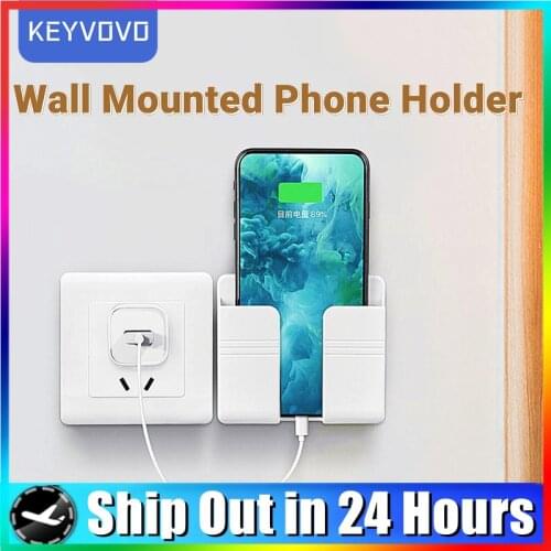 Wall Mounted Organizer Air Conditioner TV Remote Control Storage Box Mobile Phone Plug Holder Multifunction USB Charging Stand