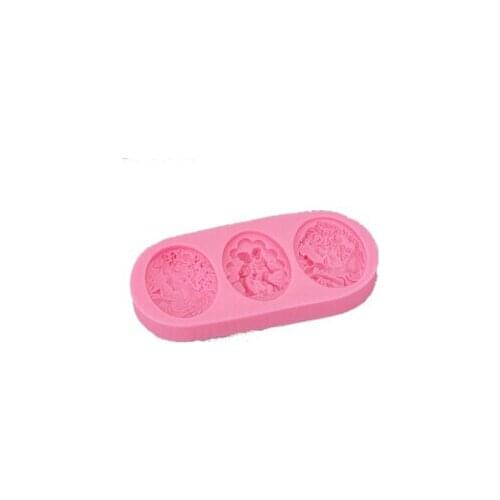 NEW Design Romantic Couple Silicone Woman Mold Flower Chocolate Cake Fondant Tool Valentine Gift Baking Icing Floral (si208)