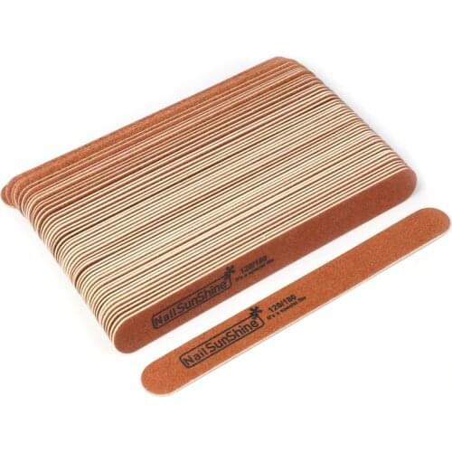 100Pcs/lot Straight Nail Files 120/180 Thick Wooden Nail File Nail Buffer Pedicure Lixa De Unha Lima Manicure Nail Salon Tools
