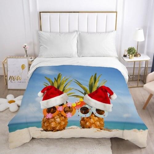 Christmas santa claus Duvet cover Quilt/Blanket/Comfortable Case 140x200 240x220 Queen King Single Bedding for Home pineapple