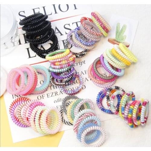 New arrival(10pcs/lot )Korean style fashion girl candy color hair rubber rope telephone Hair ring line Elastic hairband