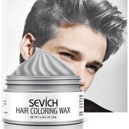 Gray White Disposable Hair Dye Coloured Wax Mud Dye Styling Cream Diy Temporary Bright Coloring Hair Paint 120g