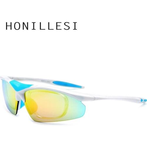HONILLESI TR90 Polarized Sports Men Sunglasses Sun Glasses Women Driving Fishing Outdoor Myopia Prescription Goggles 5 Lens 8006