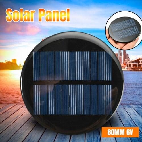 20//50pcs 6V 2W 0.35A Solar Power 80MM DIY Mini Polycrystalline Silicon Solar Cell Module Circle Round Solar Panel Epoxy Board