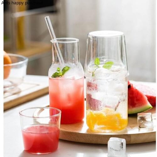 Glass Kettle 1 Kettle 1 Cup Cup Pot Set Home Use Cup Lid Integrated High Temperature Resistance One-person Transparent Container