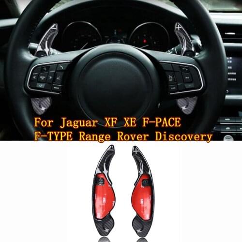 Car styling Carbon Fiber Steering Wheel Shift Paddle Shifter Extension For Jaguar XF XE F-PACE F-TYPE Range Rover Discovery