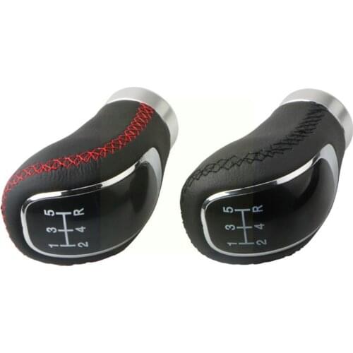 5/6 Speed Black PU Leather Manual Car Gear Shift Knob Lever Universal Shifter Car For All Handle Caps Stick With 3 W5O3