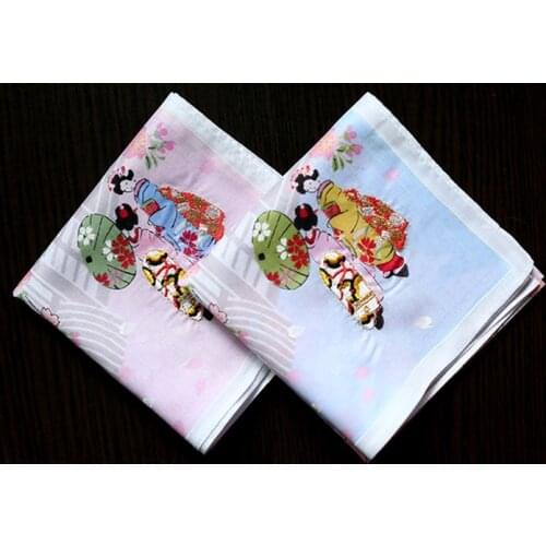 High quality cotton handkerchief,La Bayadere design,fashion japanese style ladies handkerchiefs,46*46cm