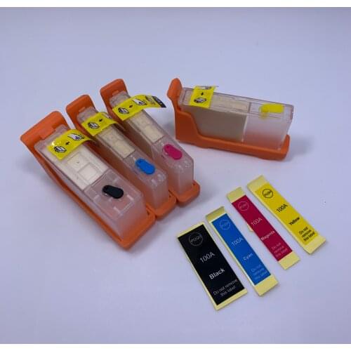 YOTAT (NO chip) LM100A Refillable Ink cartridge for Lexmark 100 100XL 100A 105 108