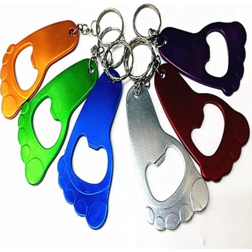 1Pcs Cute Footprint Shape Bottle Opener Aluminum Alloy Beer Bottle Opener Keychain Bottle Open Tool Color Randomly