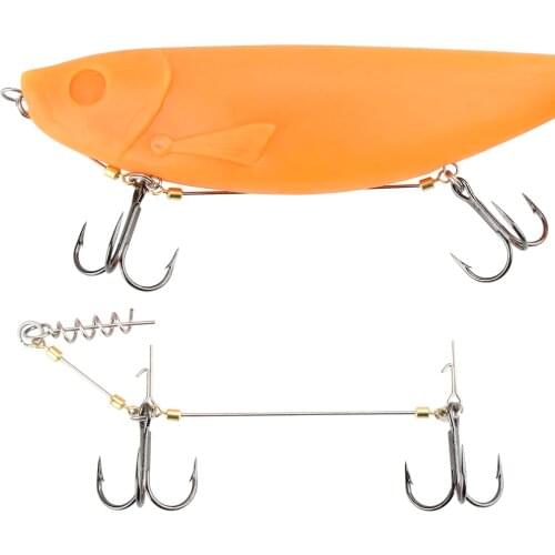 1Pcs Shad Belly Stingers Hook 1# 1/0# Double VMC Treble Hooks String Hook Pike Center Pin for Rigging Big Shads Soft Baits