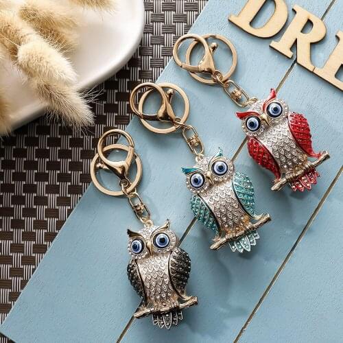 2021 hot style owl flower keychain girl bag gift pendant fashion accessories
