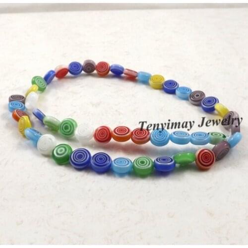 8mm Oblate Round Glass Beads Mixed Color Whirlpool Design Lampwork Glass Beads For DIY 500pcs/lot Free Shipping