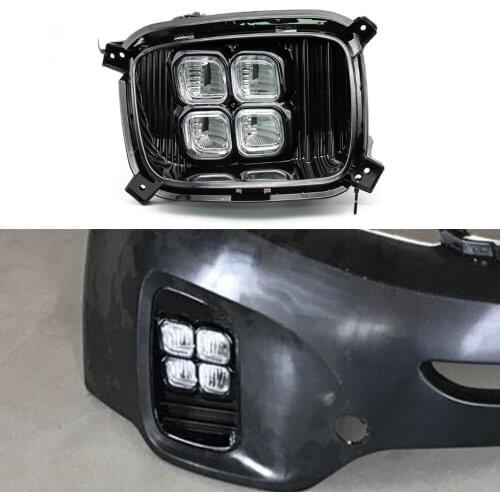 Car flashing 2PCS LED DRL Daytime Running Light Daylight Waterproof fog lamp Cover car Styling lights For KIA Sorento 2013 2014