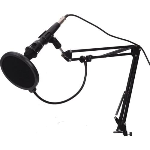 E-300 Condenser Handheld Microphone XLR Professional Large Diaphragm MIC With Stand For Computer Studio Vocal Recording Karaoke