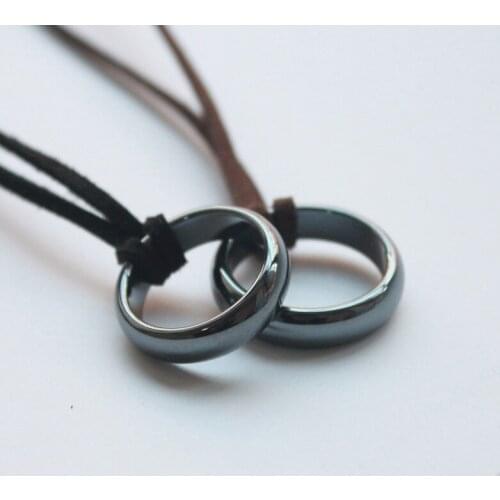 Grace Trendy Black Charms Black hematite Pendant Jewelry Necklace Accessory Handmade Crafts 2 pcs/lot HN1002