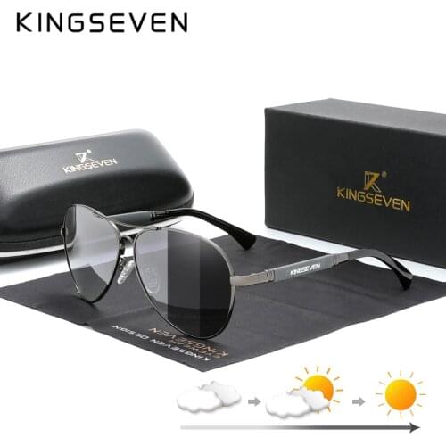 KINGSEVEN New Trend Quality Titanium Alloy Mens Sunglasses Polarized Sun glasses Women Pilot Mirror Eyewear Oculos de sol