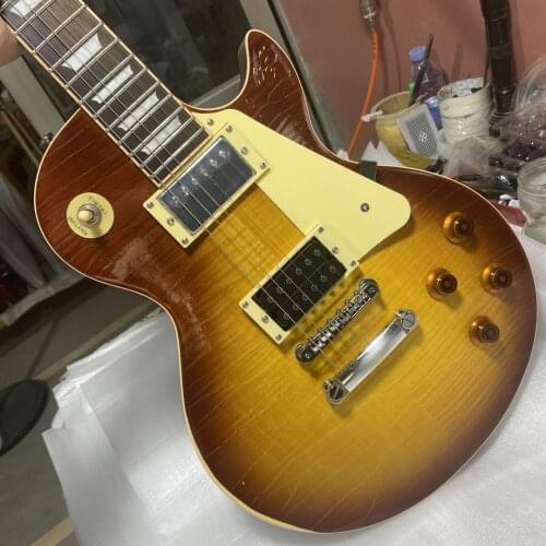 Aged Standard Electric Jimmy Page Relic Guitar Hand Crafted Tiger Maple Top Rosewood Fingerboard High Quality Guitarar Free Ship