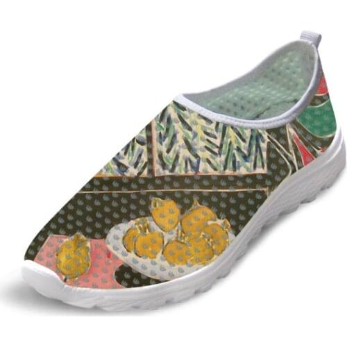 High Quality Man Summer Causal Flats Shoes Man Sneakers Mesh Classic Shoes Fruit and Flower Painting Art Print Man Leisure Shoes