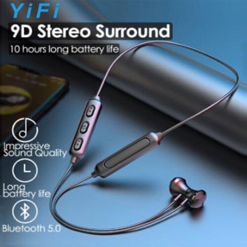 Neck-Style Bluetooth Magnetic Headset Wireless Sports HeadphoneHanging Neck Bluetooth 5.0 In-ear earbuds For Running