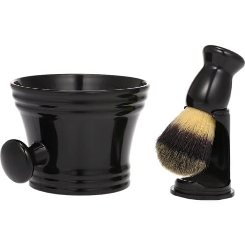3Pcs Shaving Kit for Mens Wet Shaving Brush Holder Stand Soap Bowl Mug Hair Beard Brush Men Shaving Products Set