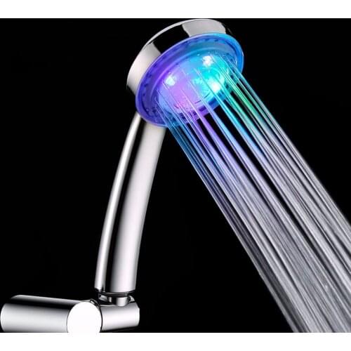 Bathroom 7 Colors Changing Glow Light LED Bath Shower Head, No Need Battery