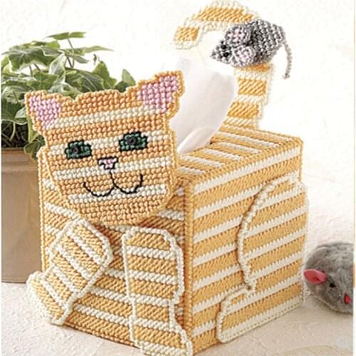 2020 new three-dimensional embroidery homemade material package 5D coarse wool cross-stitch living room non-printed tissue box c