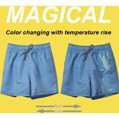 2021 New Mens Magical Swimwear Color Changing with Temperature Rise Beach Pants Sensitive Board Shorts Bermudas