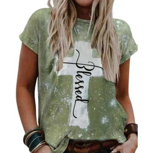 Plus Size Summer Women T-shirt Casual Loose Vintage Printed Polyester O Neck Short Sleeve Dating Fashion Elegant T-shirt