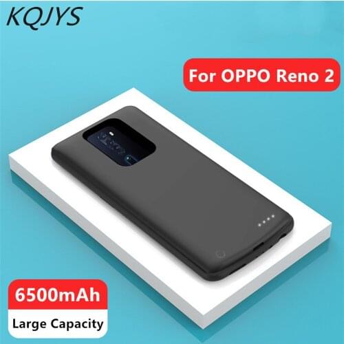 KQJYS 6500mAh Portable Power Bank Battery Charger Cases for OPPO Reno 2 Battery Case Backup Charging Cover For OPPO Reno 2