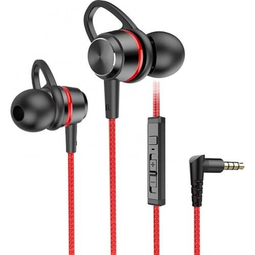 ABS G26 Wired Dynamic 3.5mm Plug In-ear Noise Reduction Gaming Earphone with Mic for Phone/Computer