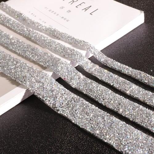 1Yard Self Adhesive Crystal Rhinestone Sticker Diamond Ribbon 1-3cm Wide DIY For Arts Crafts, DIY Event Car Phone Decoration