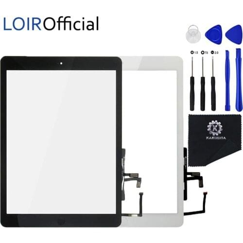 1PCS Tested For Apple iPad Air (2013 Version) A1474 A1475 A1476 Digitizer Touch Screen Front Lens+Adhesive+Button+Protect+Tools