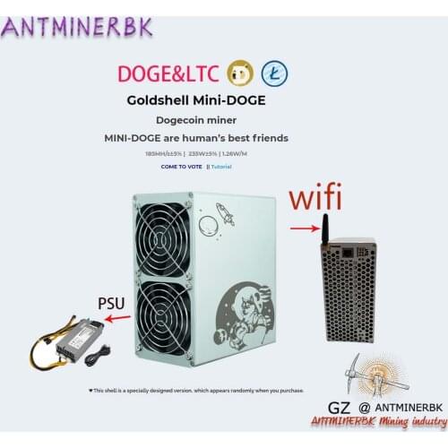 In stock original brand new wireless network version Goldshell Mini Doge 185M 235W Silent Miner LTC Mining Doge Coin with power