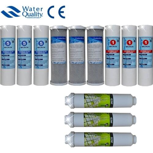 Water Systems Replacement Pre-Filter SET 4 Stage House Water Filter PP Sediment Carbon Filter Cartridge + İnline Coconut t33 X3
