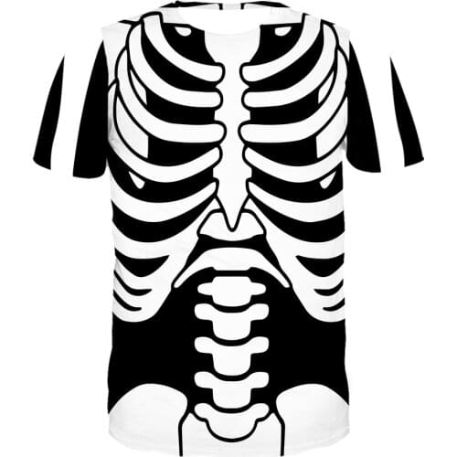 High Quality T-shirt Men Women Hot 3d Print Halloween Skeleton Tshirt Short-sleeved Shirt Childrens clothing tshirt Top Tees