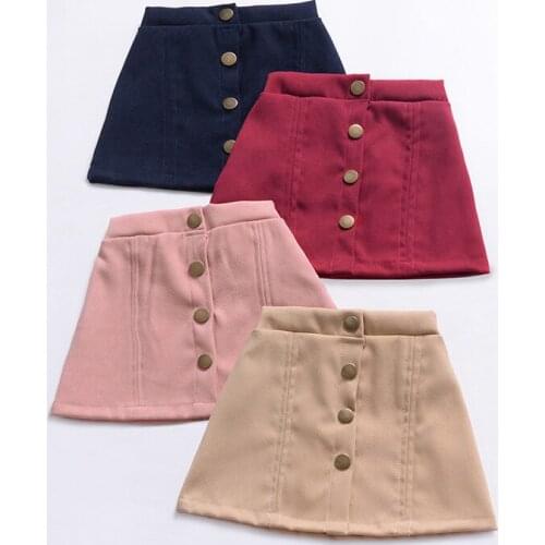 Spring Summer Girls A Line Skirts Baby Dress Kids Clothes Children Bottoms Mini Skirts High Waist Solid Color Girls Clothing