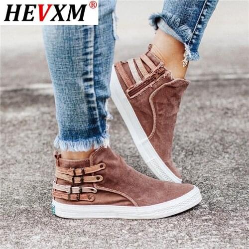 2020 Women Flat Shoes Autumn Spring Canvas Buckle Denim Female Flats Shoes Top Selling Sneakers gift for girls Unique Design