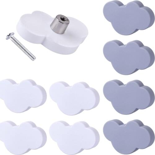 10Pcs Cartoon Cloud Furniture Handles Children Room Knobs Handles PVC Drawer Pull Handle Door Knob for Kids Drawer Cabinet Pulls