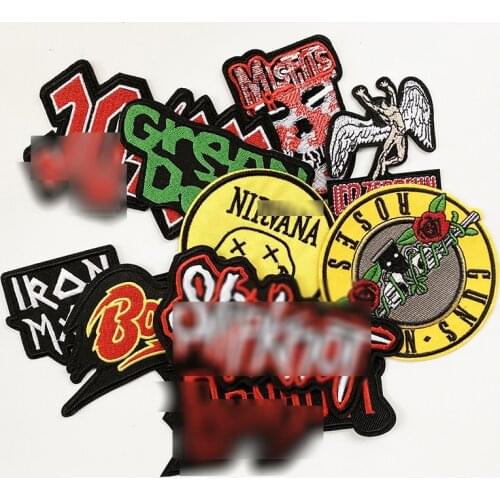 10 PCS Band Patch rock band for Clothing Iron on Embroidered Sewing Applique Cute Sew On Fabric Badge DIY Apparel Accessories