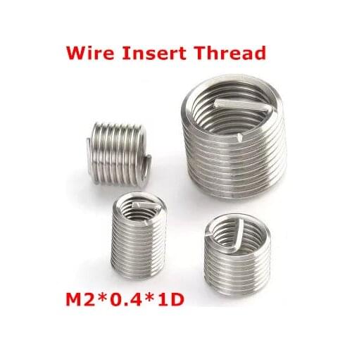 100pcs M2*0.4*1D Wire Thread Insert , M2 Screw Bushing , stainless steel Wire Screw Sleeve Thread Repair