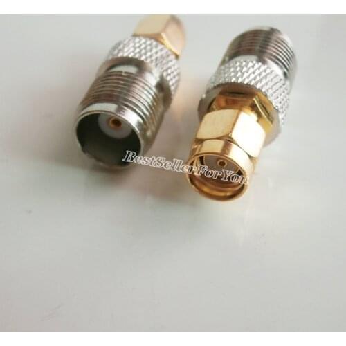 1X TNC female Jack to RP SMA male RPSMA Plug center RF coaxial adapter connector F/F Golden