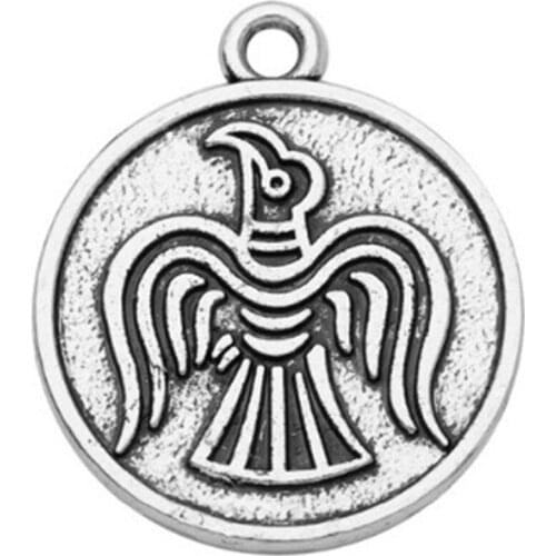 2021 antique silver plated vintage pendants swallow seagull animal wicca on the disc charm for bracelets and necklace