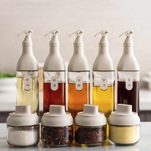 500ML Glass Olive Oil Bottle Anti-leakage Bottle Kitchen Supplies No Oil Sauce Vinegar Condiment Bottles