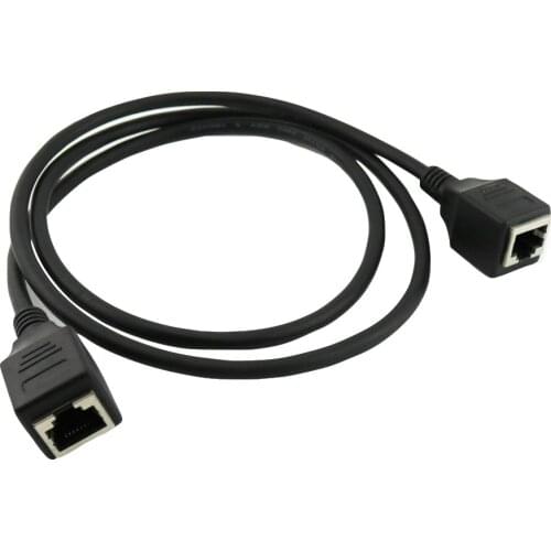 5x RJ45 Ethernet LAN Network Connector Adapter Cable RJ45 Female to RJ45 Female Extension Cable Black 1m/3ft