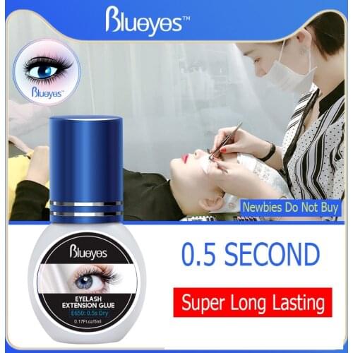 Lashes Glue For Eyelash Extensions 5ml 0.5 Second Fast Dry Long Lasting No Irritant Professional Black False Eyelashes Adhesive